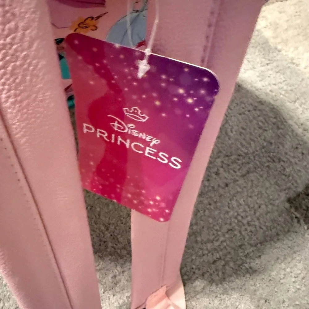 Disney Princess Pink Faux Leather Backpack Ariel Tiana Jasmine Snow White‎ NEW